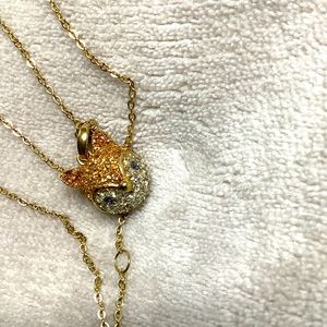 Fossil Owl Head Pendant Necklace